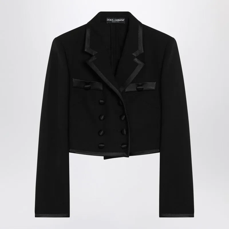 Dolce&Gabbana Cropped double-breasted black jacket sold by Lord & Taylor