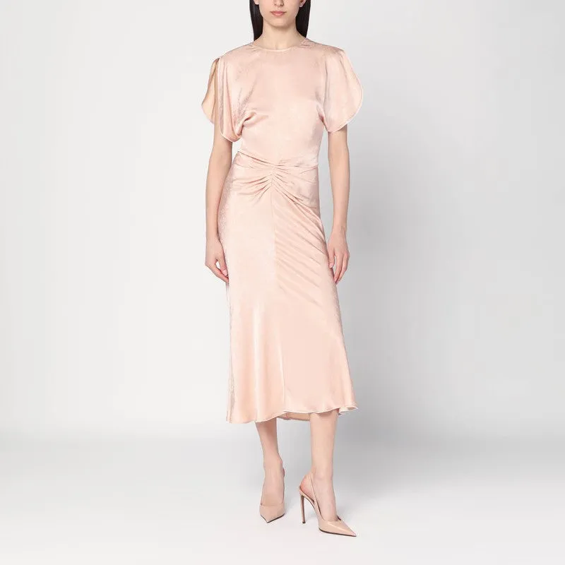 Light pink damask dress with gathering sold by Lord & Taylor