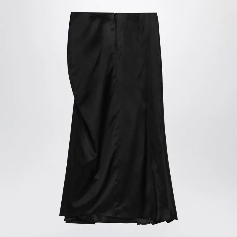Draped black skirt in cupro twill sold by Lord & Taylor product image thumbnail 2