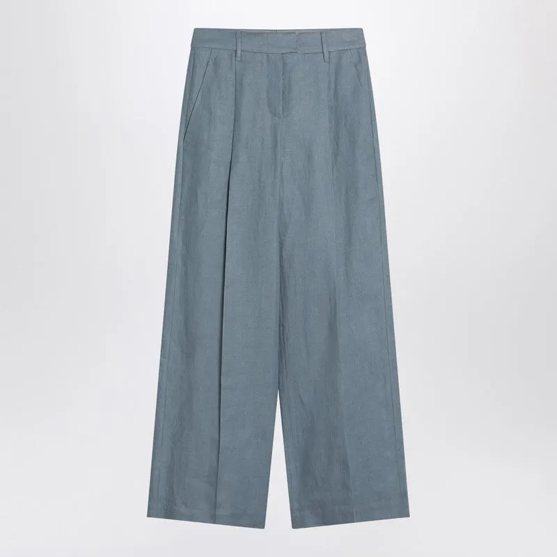 Wide avio-colored trousers in linen blend sold by Lord & Taylor