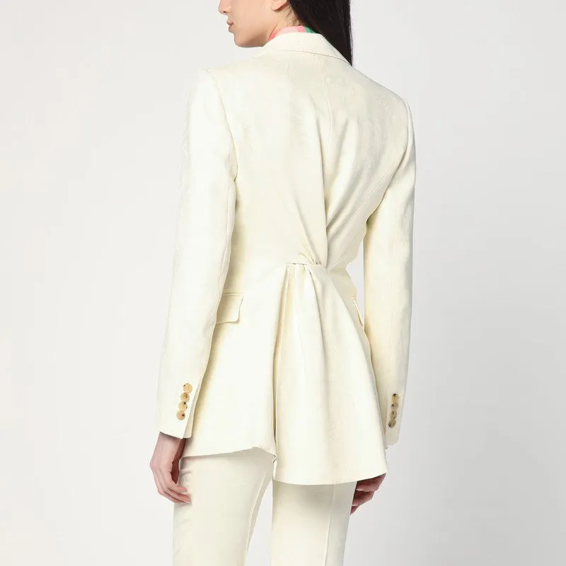 White jacquard jacket with crossover detail sold by Lord & Taylor product image thumbnail 2