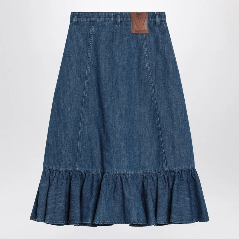 Valentino Blue denim midi skirt sold by Lord & Taylor product image thumbnail 2