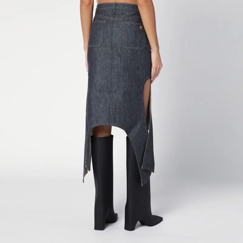 Courrèges Dark grey denim skirt sold by Lord & Taylor product image thumbnail 2