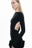 Black Frill Detailed Jersey Mini Dress sold by Lord & Taylor