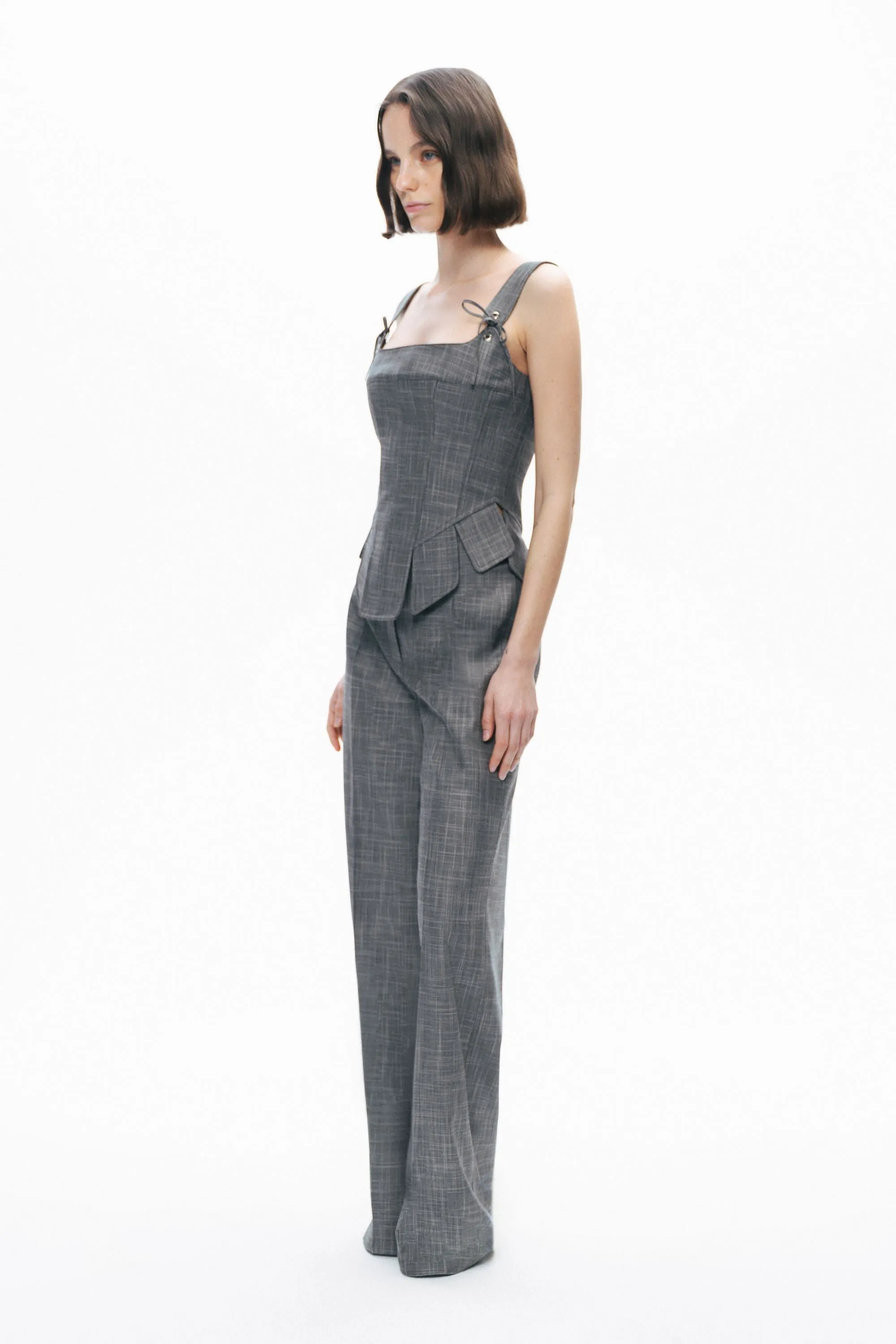 Grey Eyelet Tie Detail Blouse sold by Lord & Taylor product image thumbnail 4