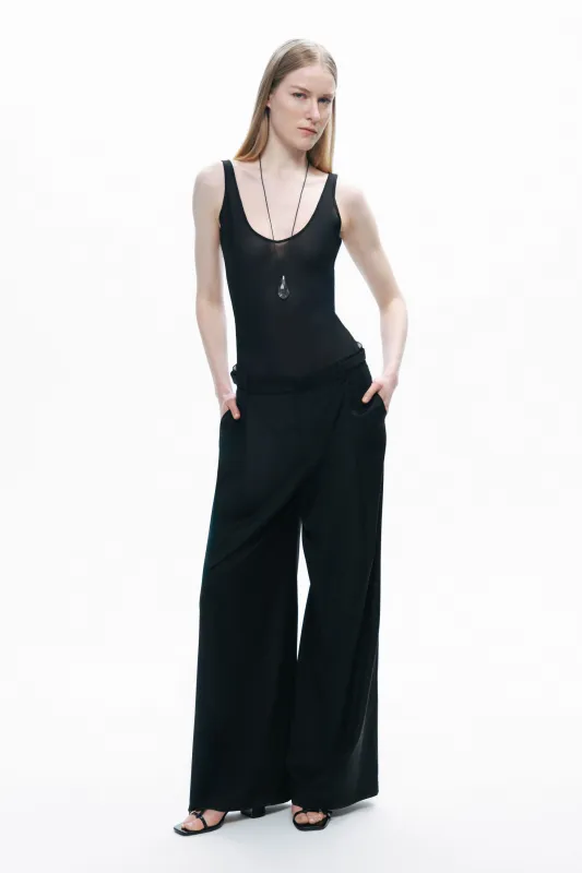 Black Sheer Opeen Back Bodysuit sold by Lord & Taylor