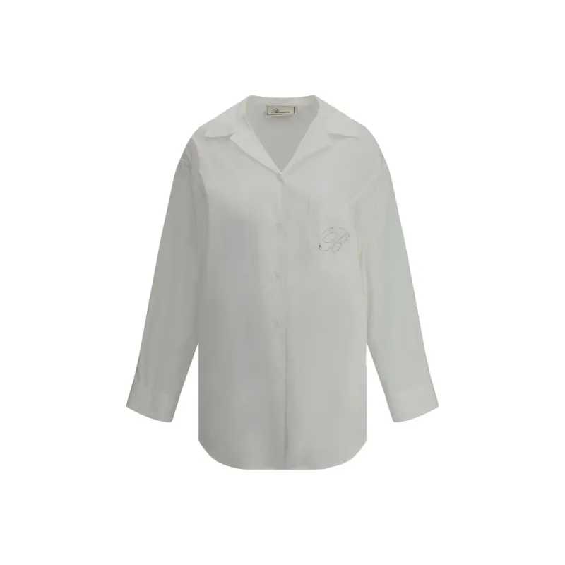 Shirt with strassed logo made by Blumarine