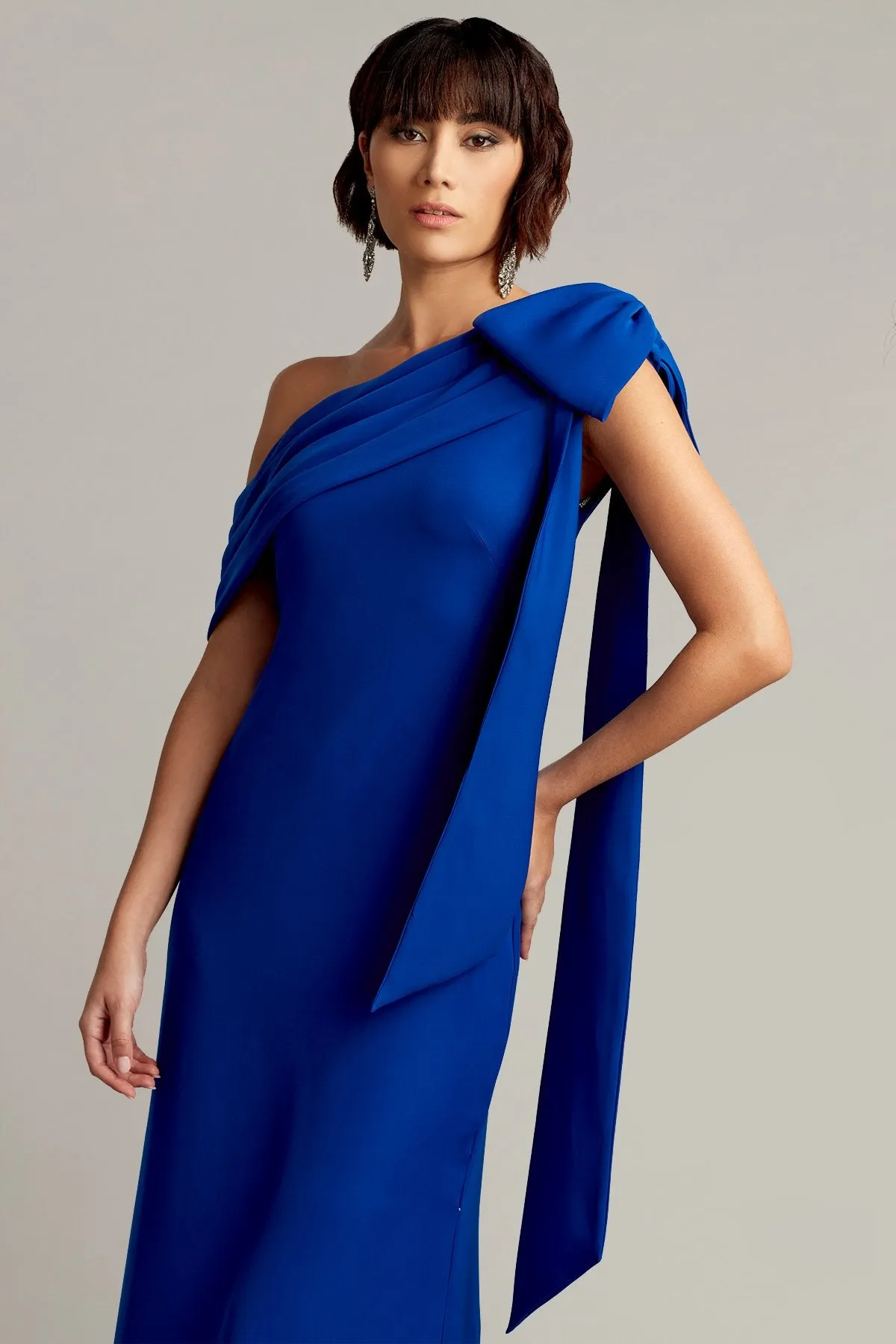 Cassia Bow-Shoulder Crepe Gown sold by Lord & Taylor product image thumbnail 5