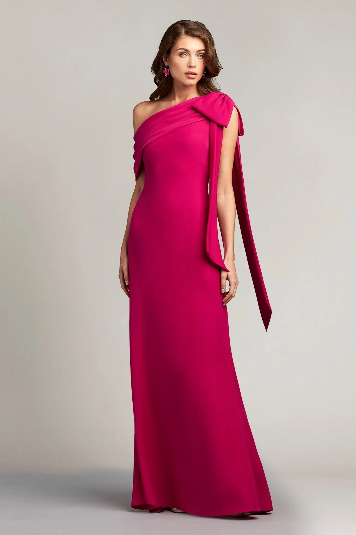 Cassia Bow-Shoulder Crepe Gown sold by Lord & Taylor product image thumbnail 3