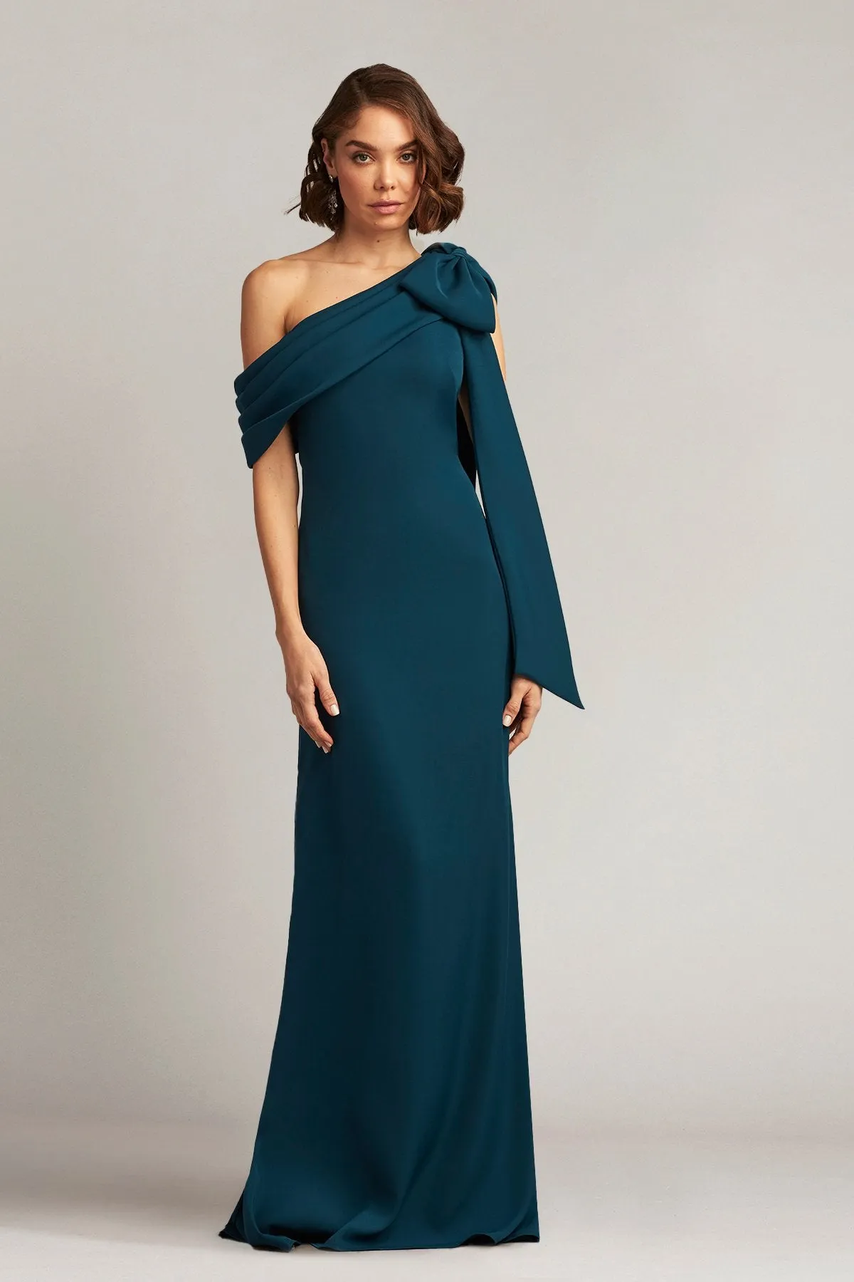 Cassia Bow-Shoulder Crepe Gown sold by Lord & Taylor