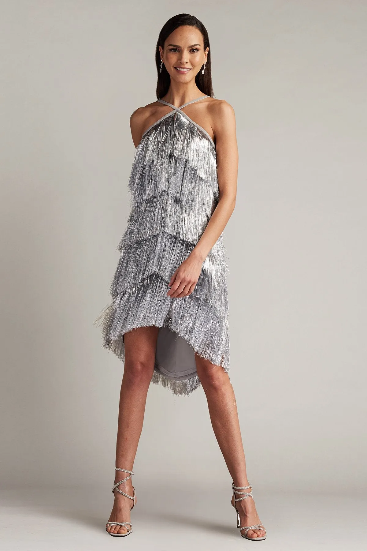 Remedy Metallic Fringe Mini Dress sold by Lord & Taylor product image thumbnail 3