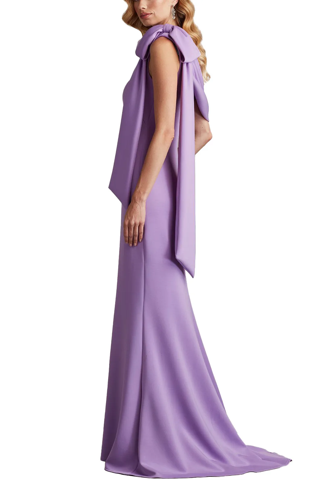 Cassia Bow-Shoulder Crepe Gown sold by Lord & Taylor product image thumbnail 3