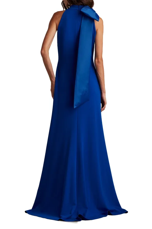 Sims Taffeta Shoulder Bow Halter Gown sold by Lord & Taylor