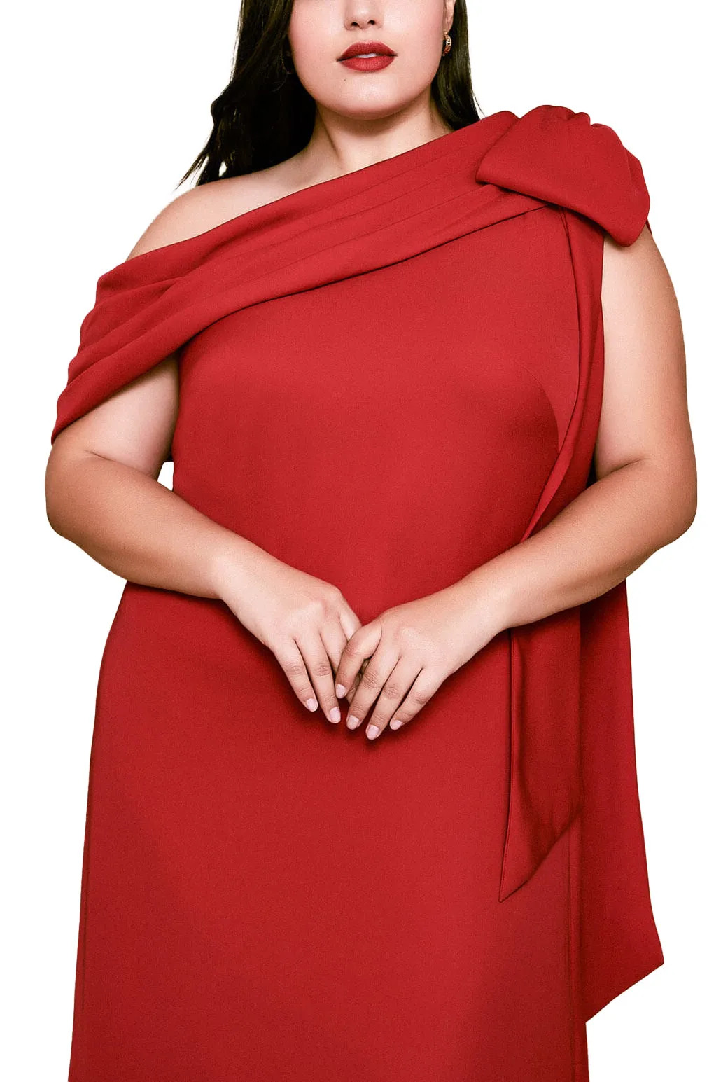 Cassia Bow-Shoulder Crepe Gown - PLUS SIZE sold by Lord & Taylor product image thumbnail 5