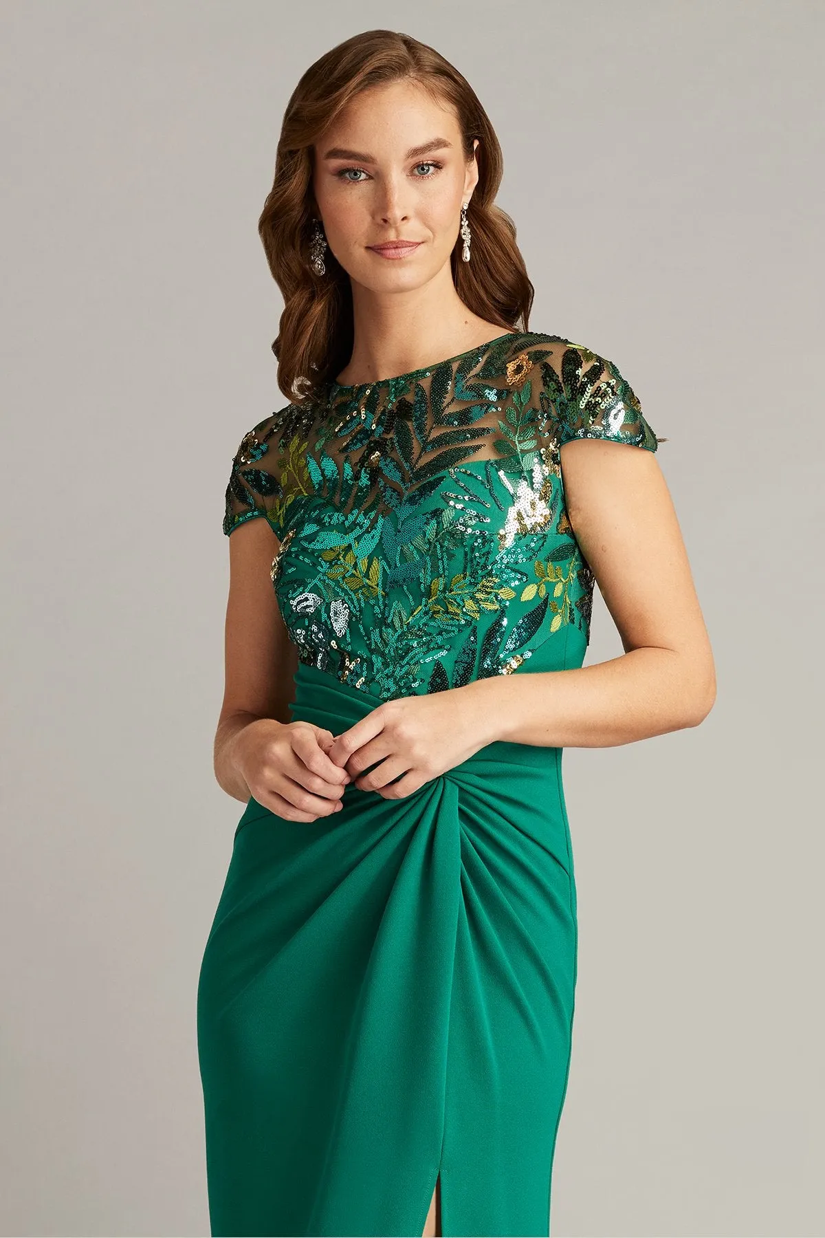 Eleonora Draped Sequin Illusion Gown sold by Lord & Taylor product image thumbnail 3