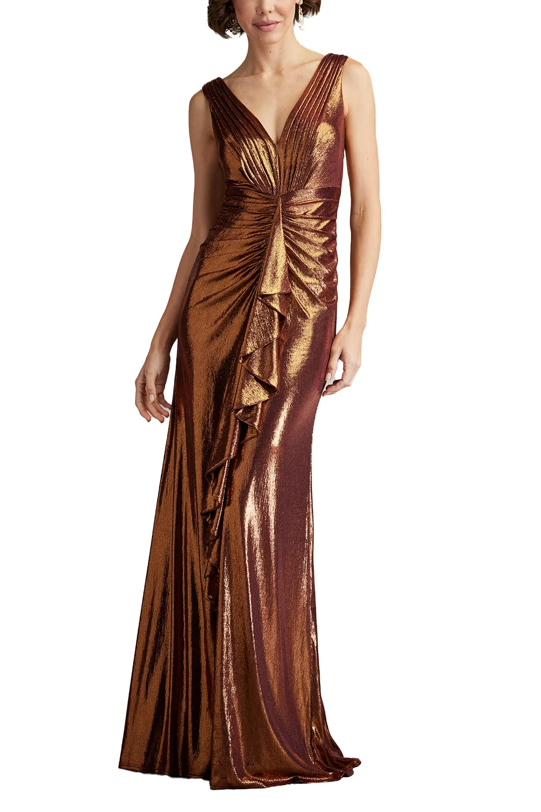 Vox Metallic Waterfall Drape Gown sold by Lord & Taylor product image thumbnail 5
