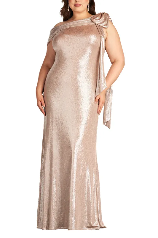 Valia Bow-Shoulder Lamé Gown - PLUS SIZE sold by Lord & Taylor