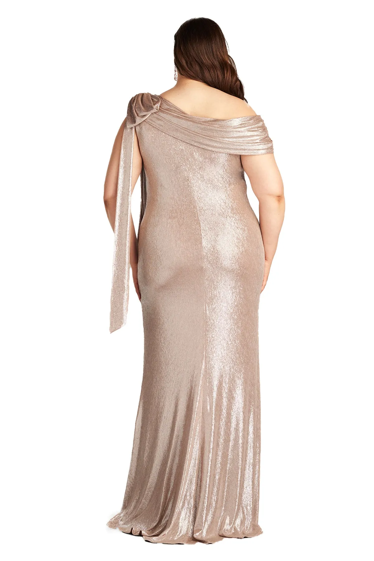 Valia Bow-Shoulder Lamé Gown - PLUS SIZE sold by Lord & Taylor product image thumbnail 2