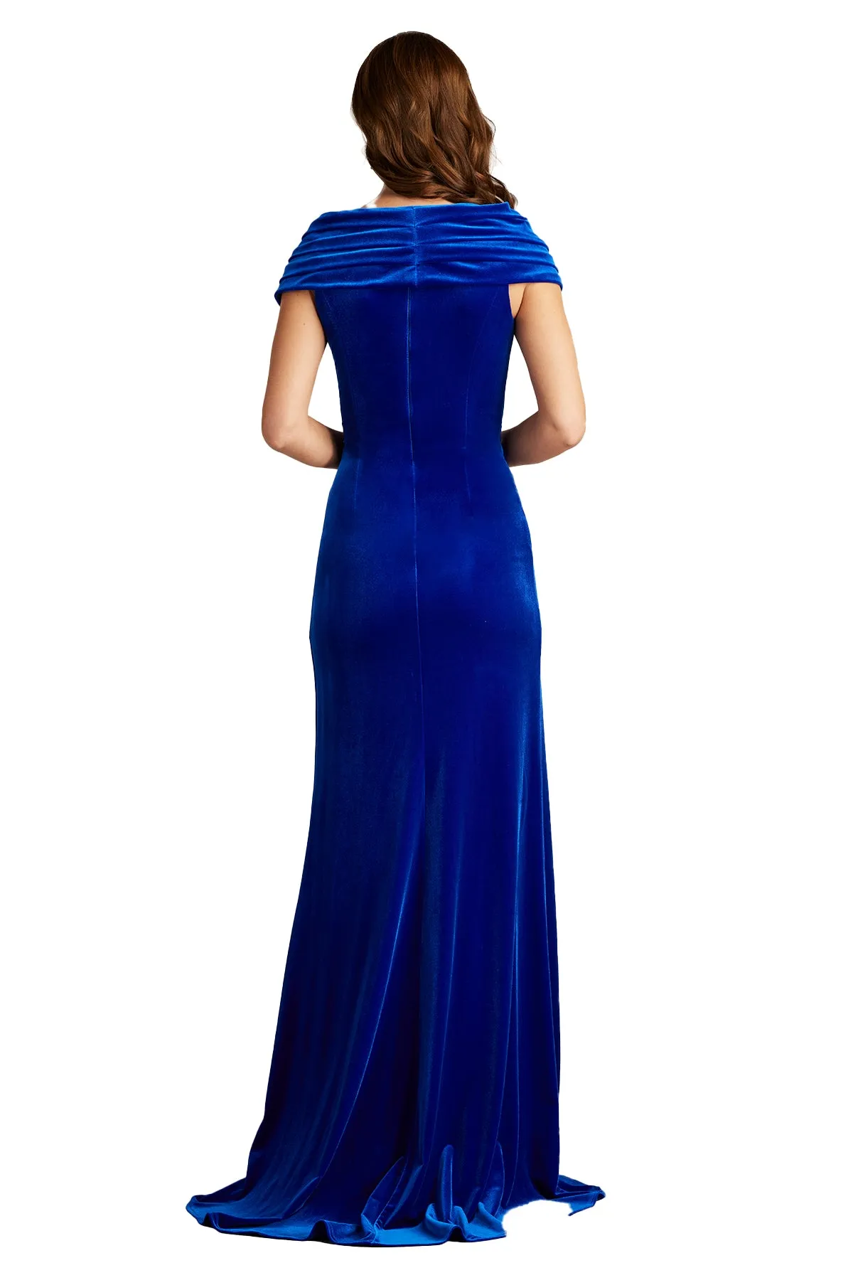 Alvarez Velvet Waterfall Drape Gown sold by Lord & Taylor product image thumbnail 2