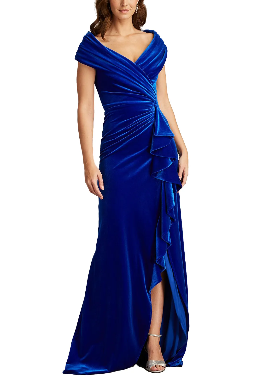 Alvarez Velvet Waterfall Drape Gown sold by Lord & Taylor