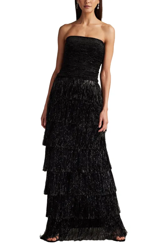 Shania Sequin Velvet Fringe Gown sold by Lord & Taylor