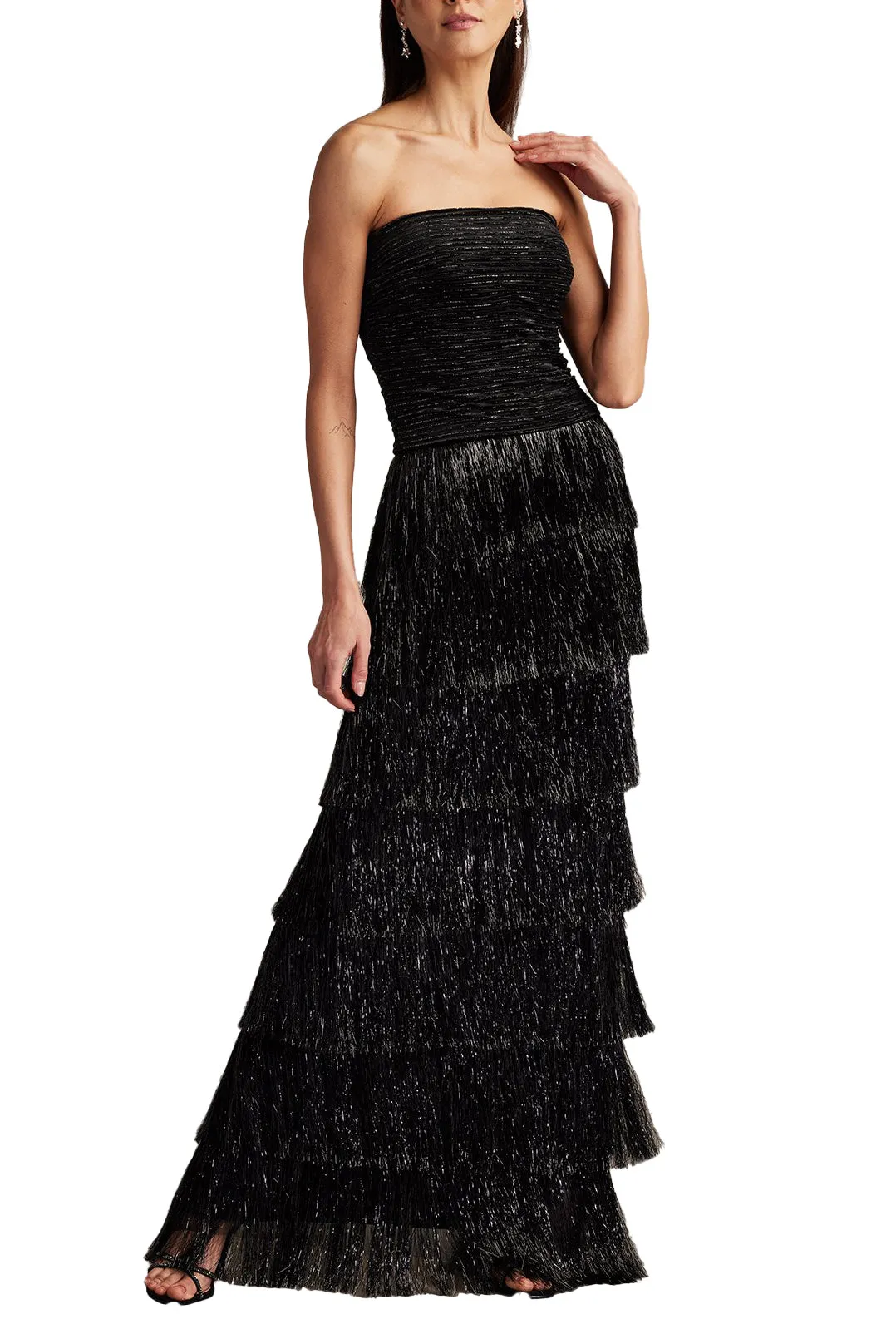 Shania Sequin Velvet Fringe Gown sold by Lord & Taylor product image thumbnail 3