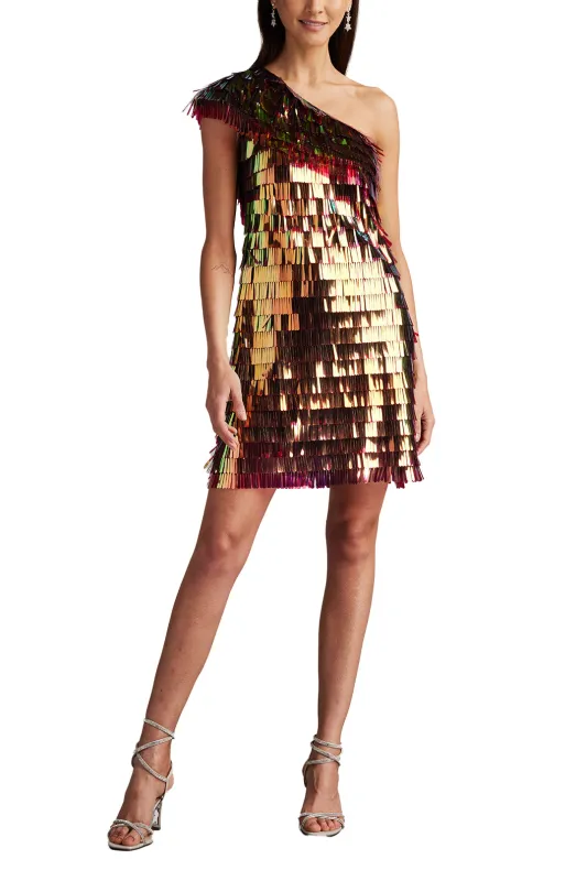 Bina Sequin Fringe Mini Dress made by Tadashi Shoji