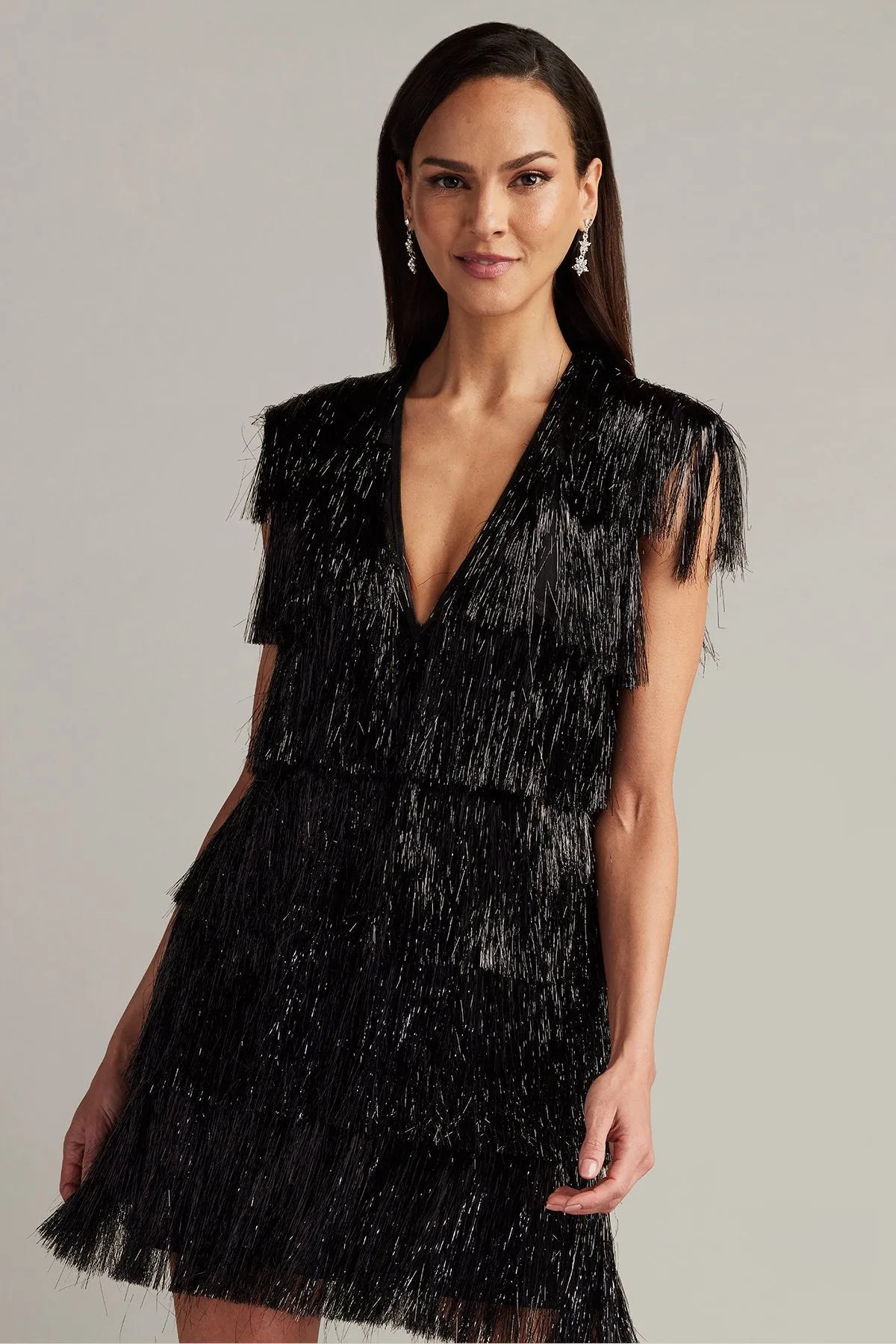 Spritz Metallic Fringe Mini Dress sold by Lord & Taylor product image thumbnail 5