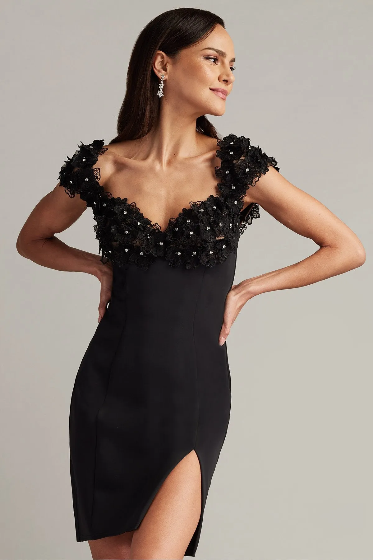 Sone Floral Embellished Mini Dress sold by Lord & Taylor product image thumbnail 4