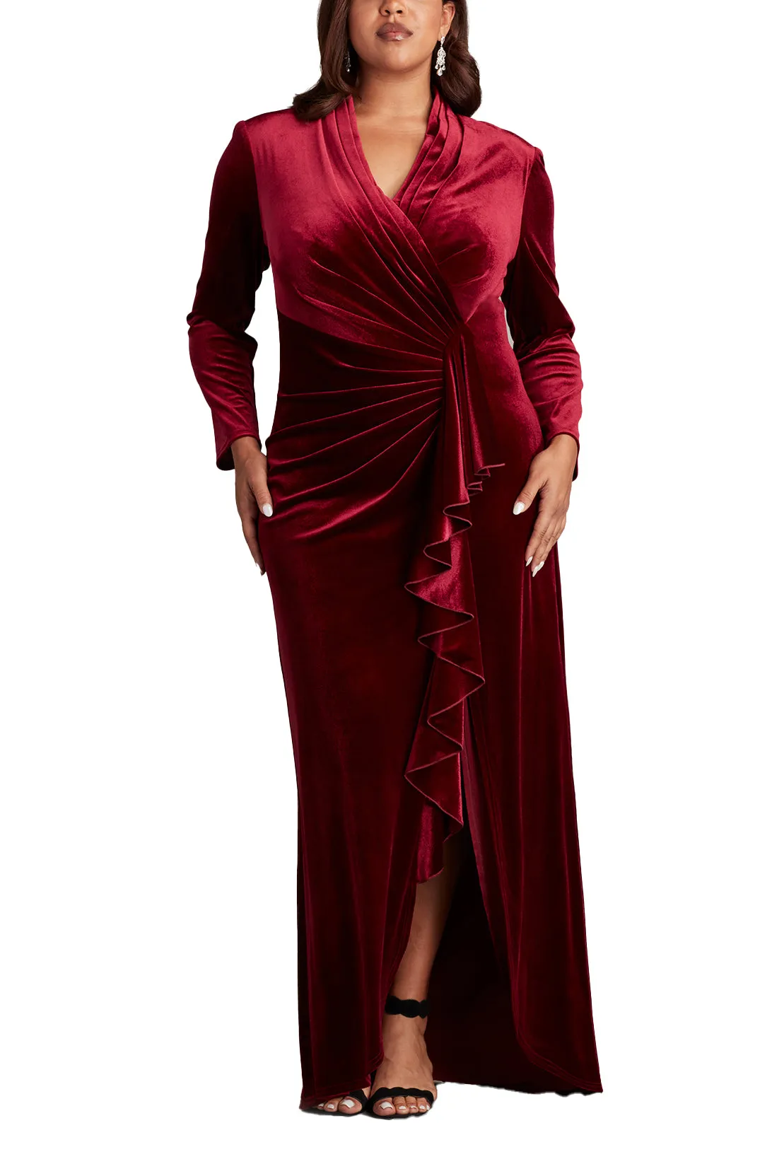 Markum Long-Sleeve Velvet Flounce Gown - PLUS SIZE sold by Lord & Taylor product image thumbnail 2
