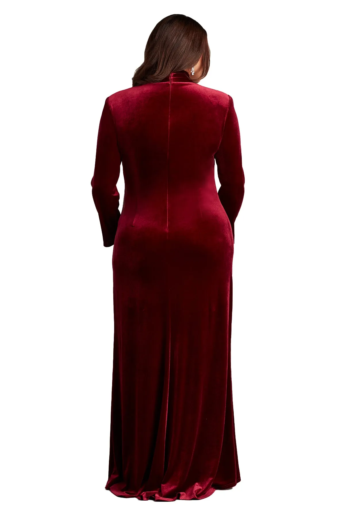 Markum Long-Sleeve Velvet Flounce Gown - PLUS SIZE sold by Lord & Taylor product image thumbnail 4