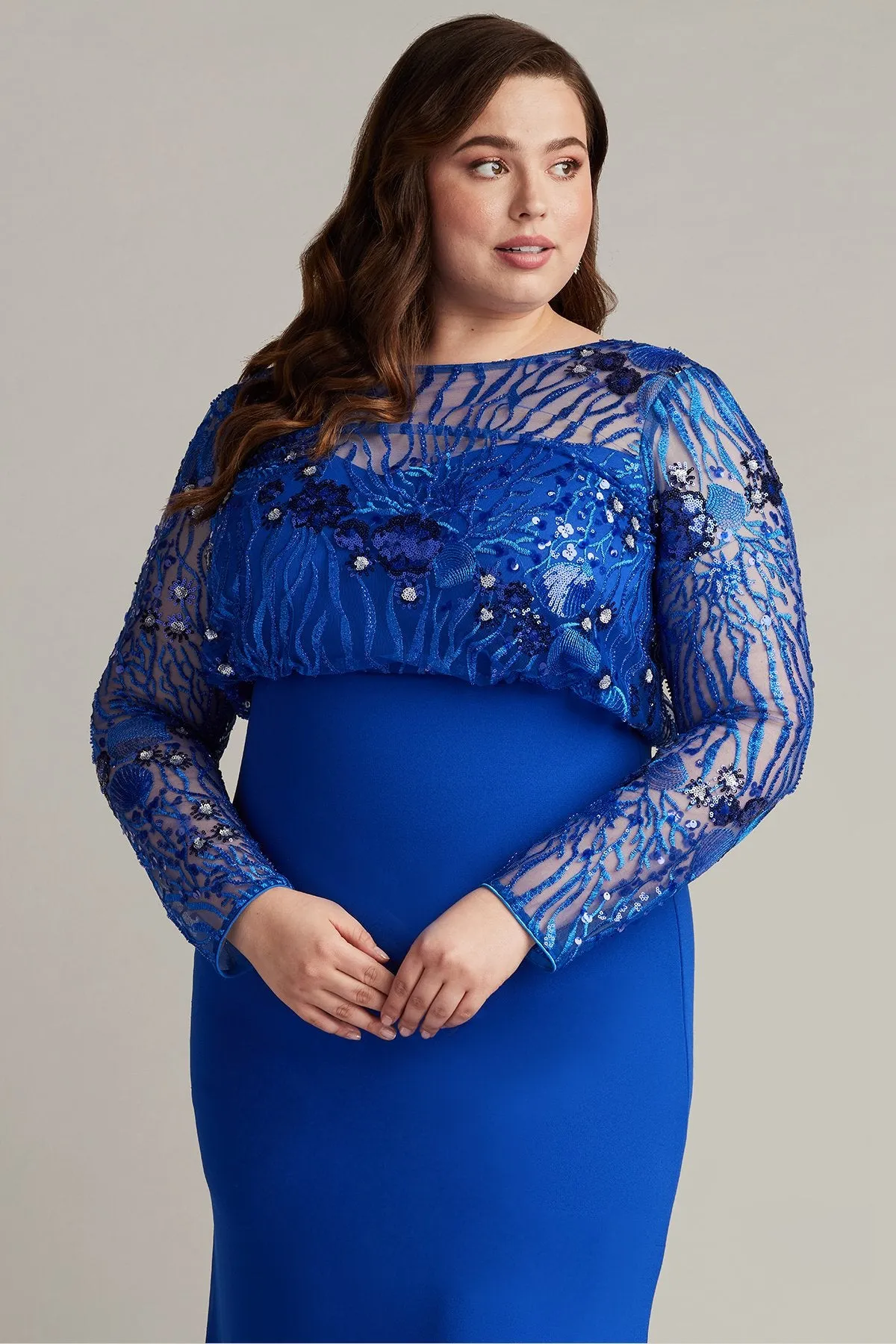 Garnet Sequin Embroidered Blouson Gown - PLUS SIZE sold by Lord & Taylor product image thumbnail 5