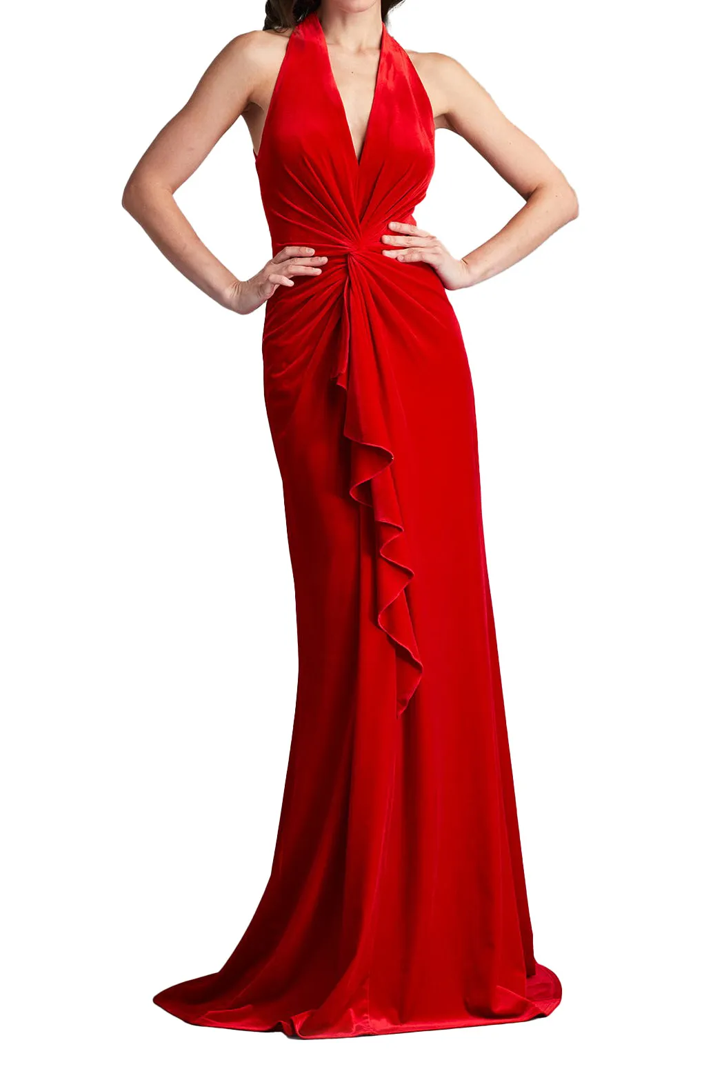 Cider Twist-Drape Velvet Gown sold by Lord & Taylor