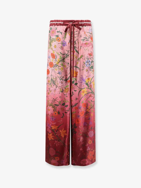 Silk Trousers with Gucci Flora Print sold by Lord & Taylor