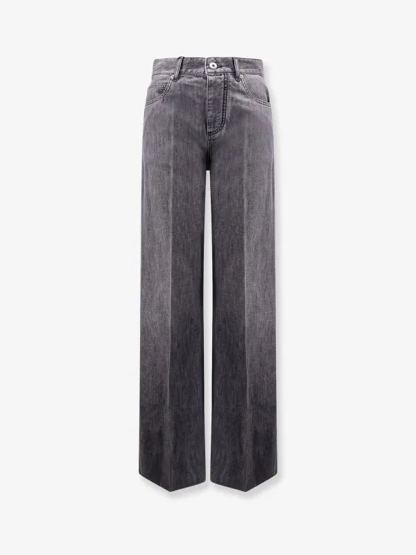 Black Washed Palazzo Denim Jeans sold by Lord & Taylor