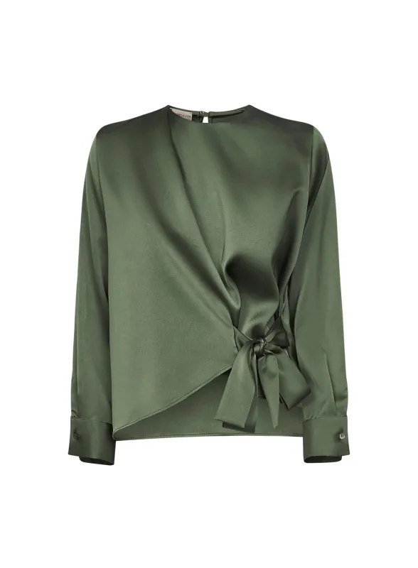 Green Satin Cesta Blouse sold by Lord & Taylor