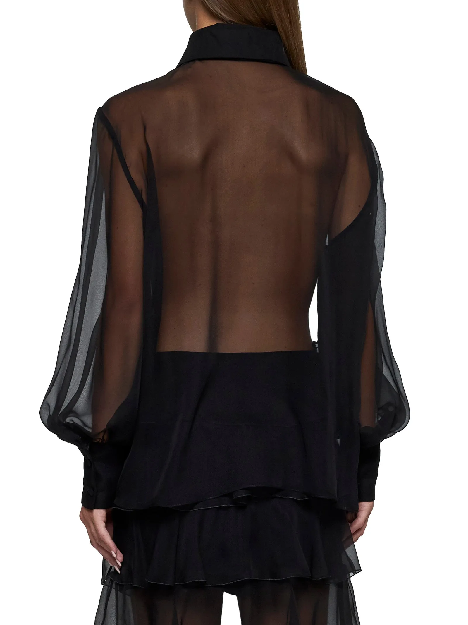 Valentino Sheer Silk Chiffon Shirt sold by Lord & Taylor product image thumbnail 4
