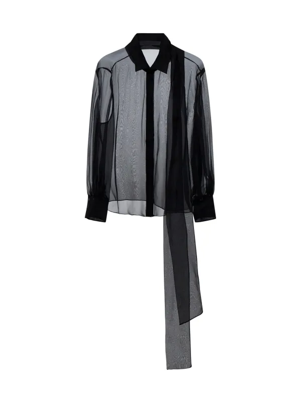 Valentino Sheer Silk Chiffon Shirt sold by Lord & Taylor