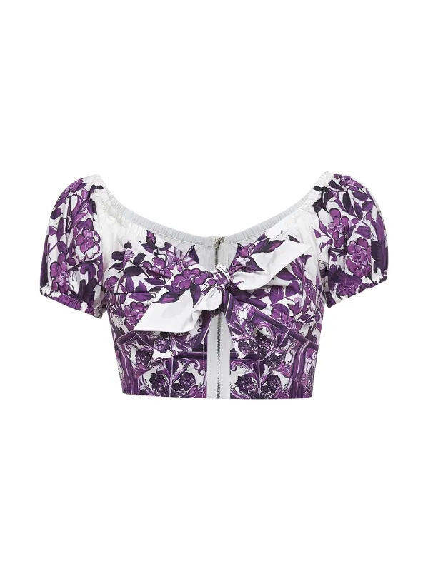 Maiolica Print Poplin Top sold by Lord & Taylor