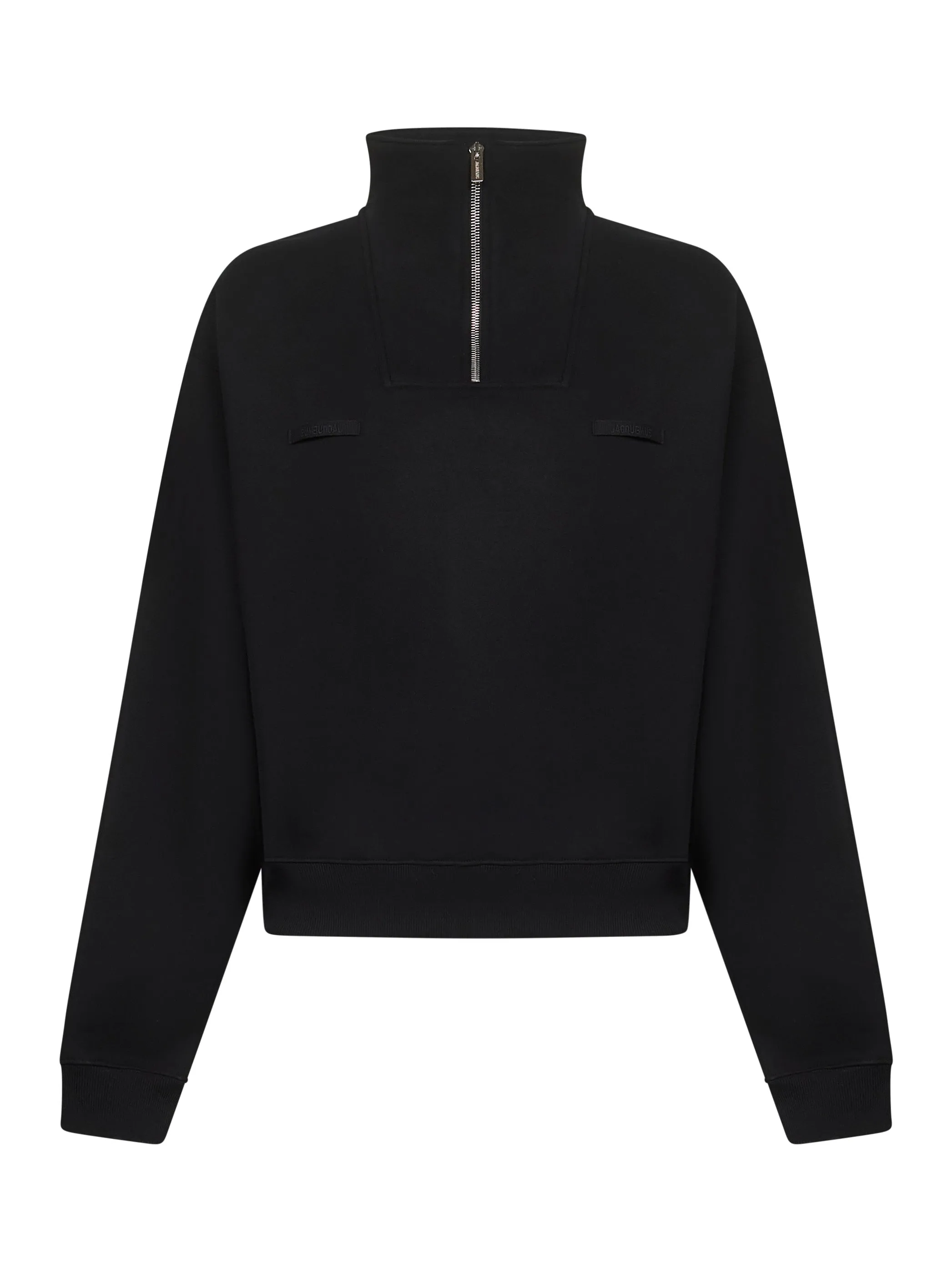 Black Gros Grain Zipped Rollneck Sweatshirt sold by Lord & Taylor