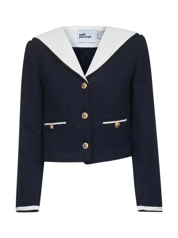 Blue Wool Blend Bouclé Jacket sold by Lord & Taylor