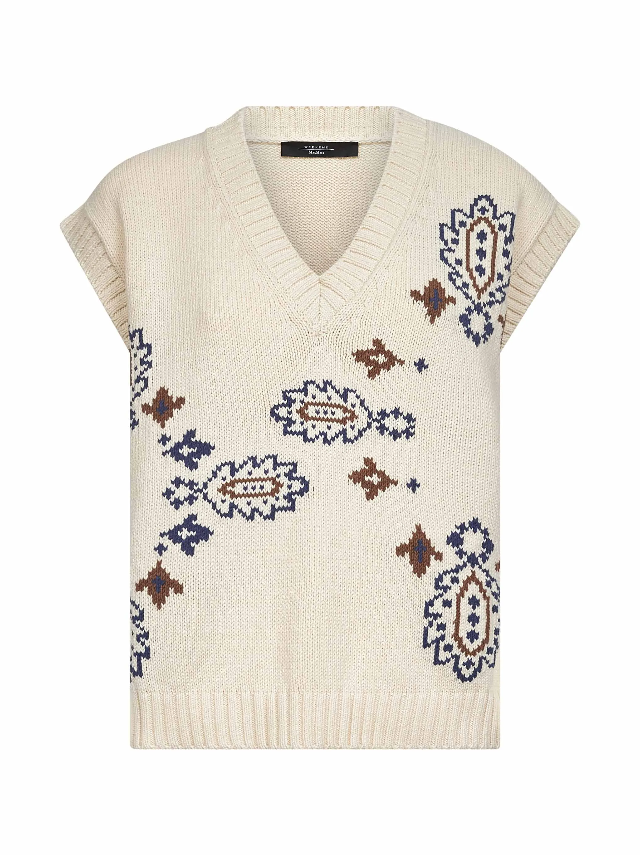 Ivory Intarsia-Knit CRUSCA Vest sold by Lord & Taylor