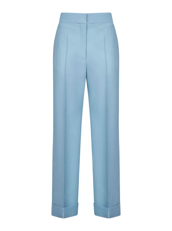 Light Blue Virgin Wool and Silk Trousers sold by Lord & Taylor