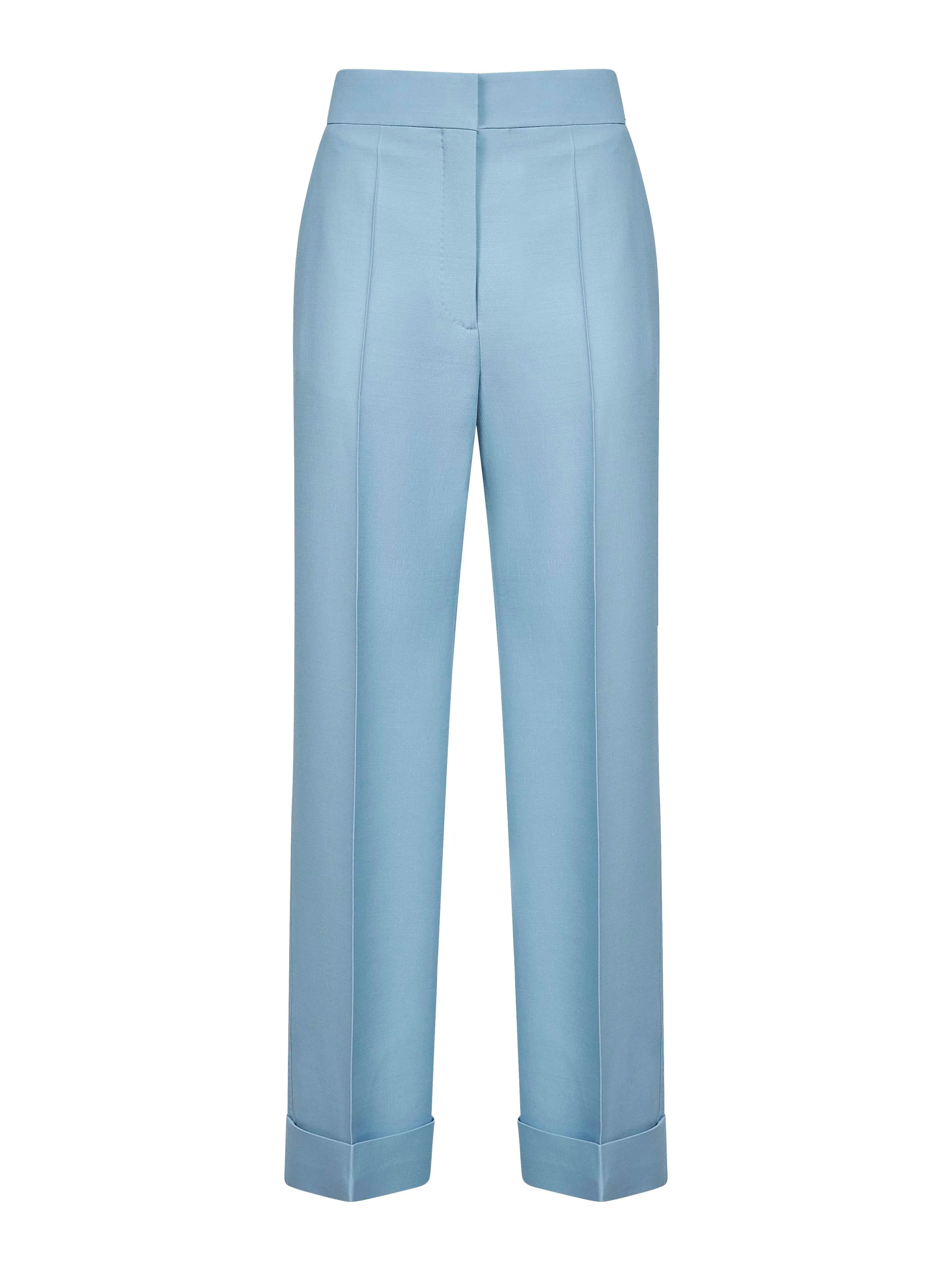 Light Blue Virgin Wool and Silk Trousers sold by Lord & Taylor