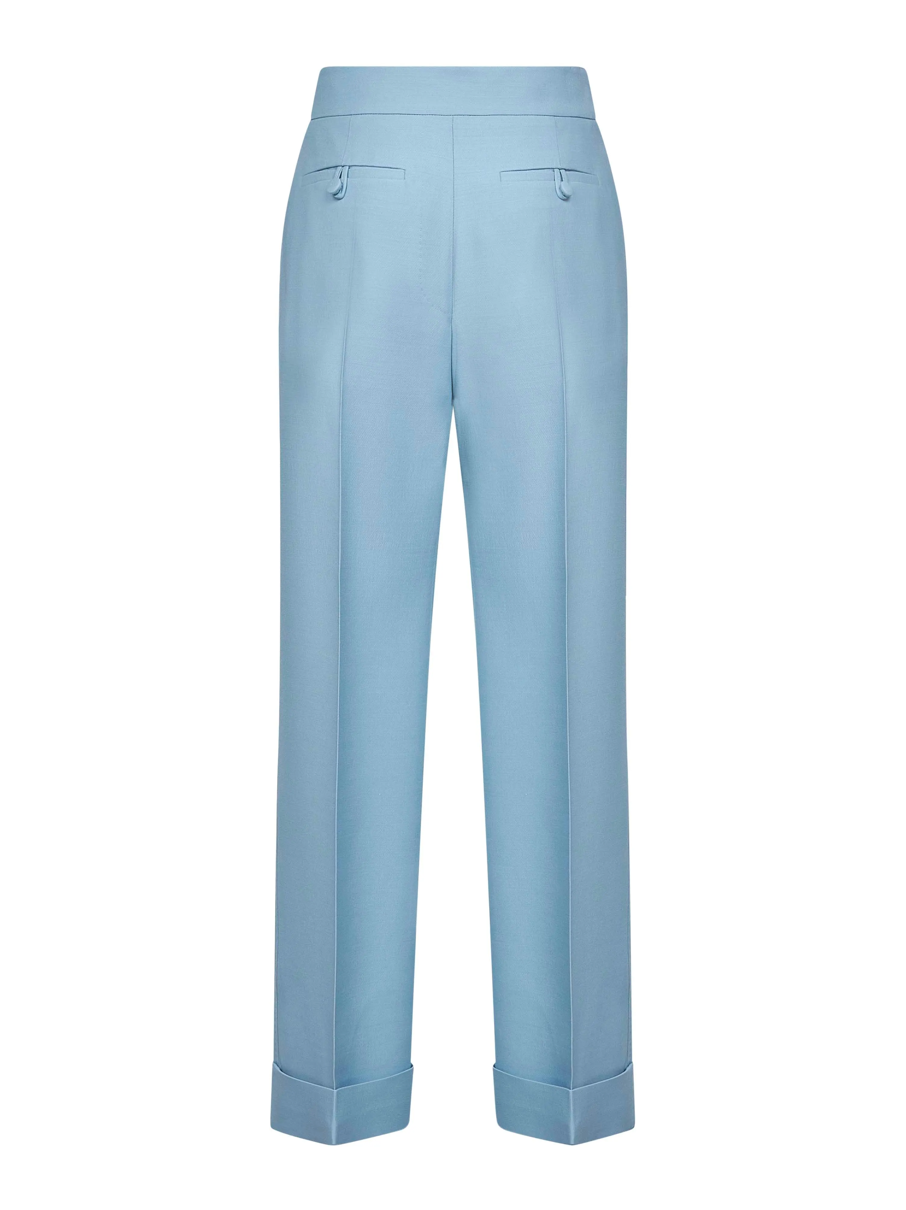 Light Blue Virgin Wool and Silk Trousers sold by Lord & Taylor product image thumbnail 2
