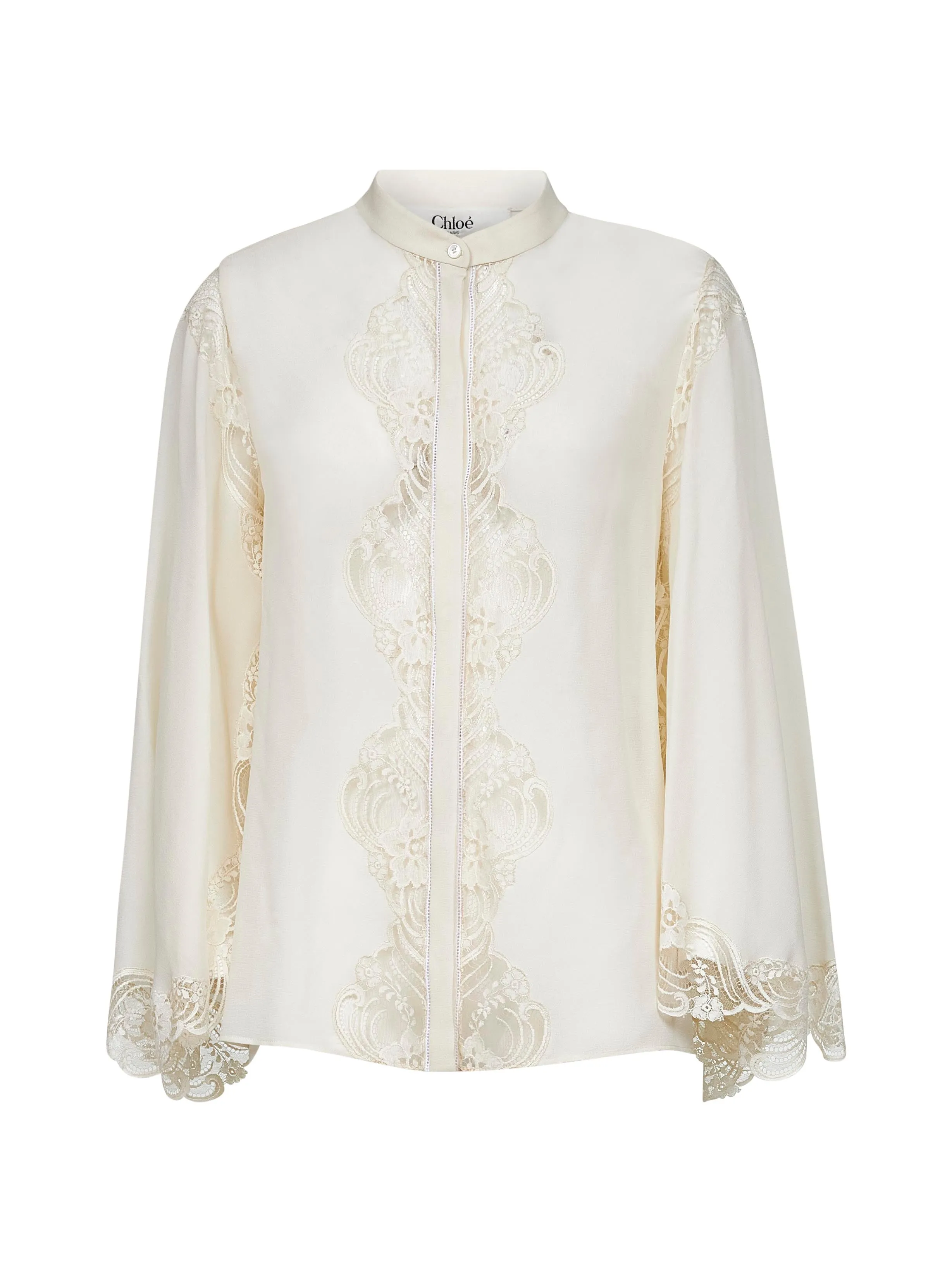Ivory georgette and lace blouse sold by Lord & Taylor