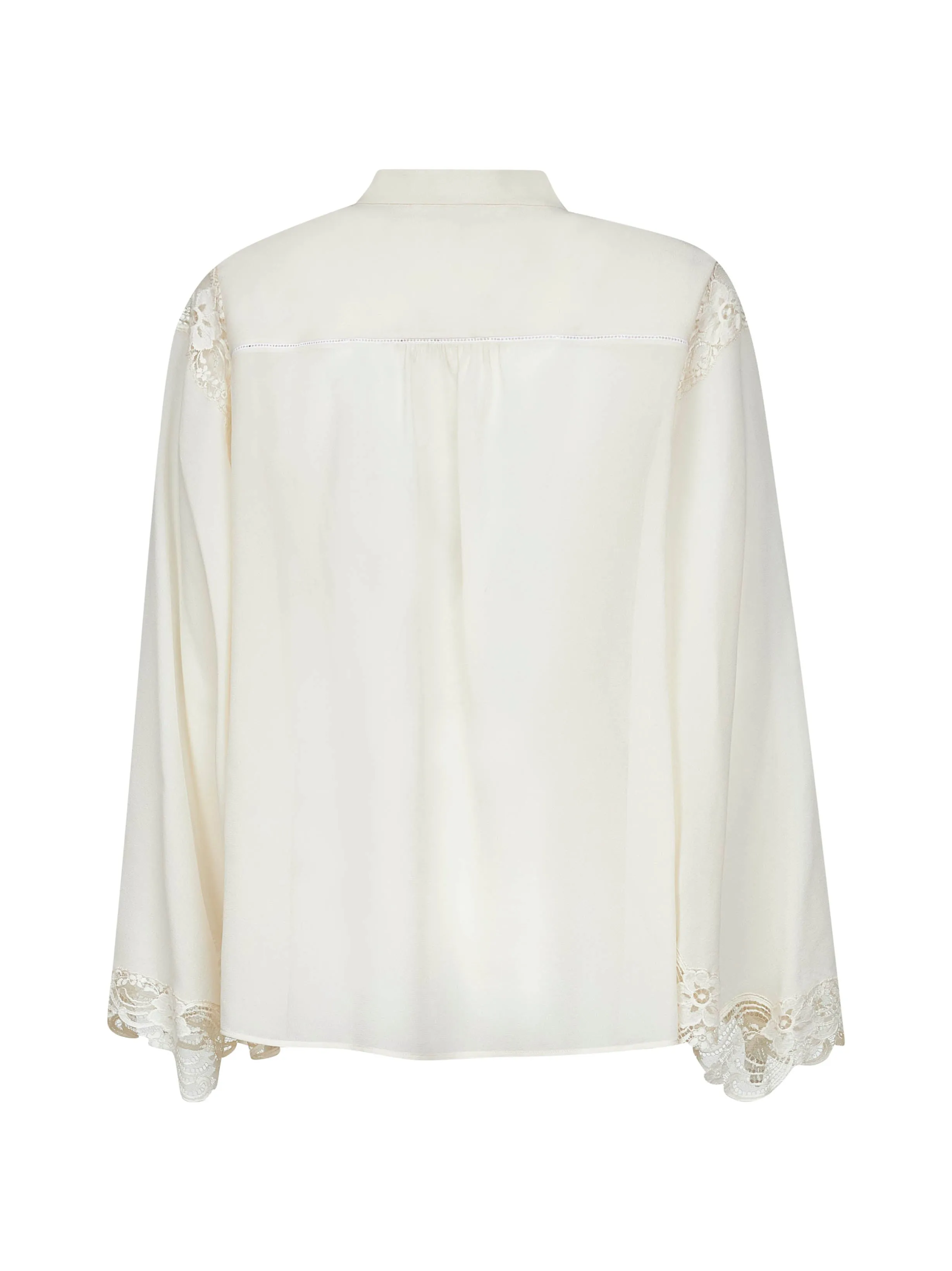 Ivory georgette and lace blouse sold by Lord & Taylor product image thumbnail 2