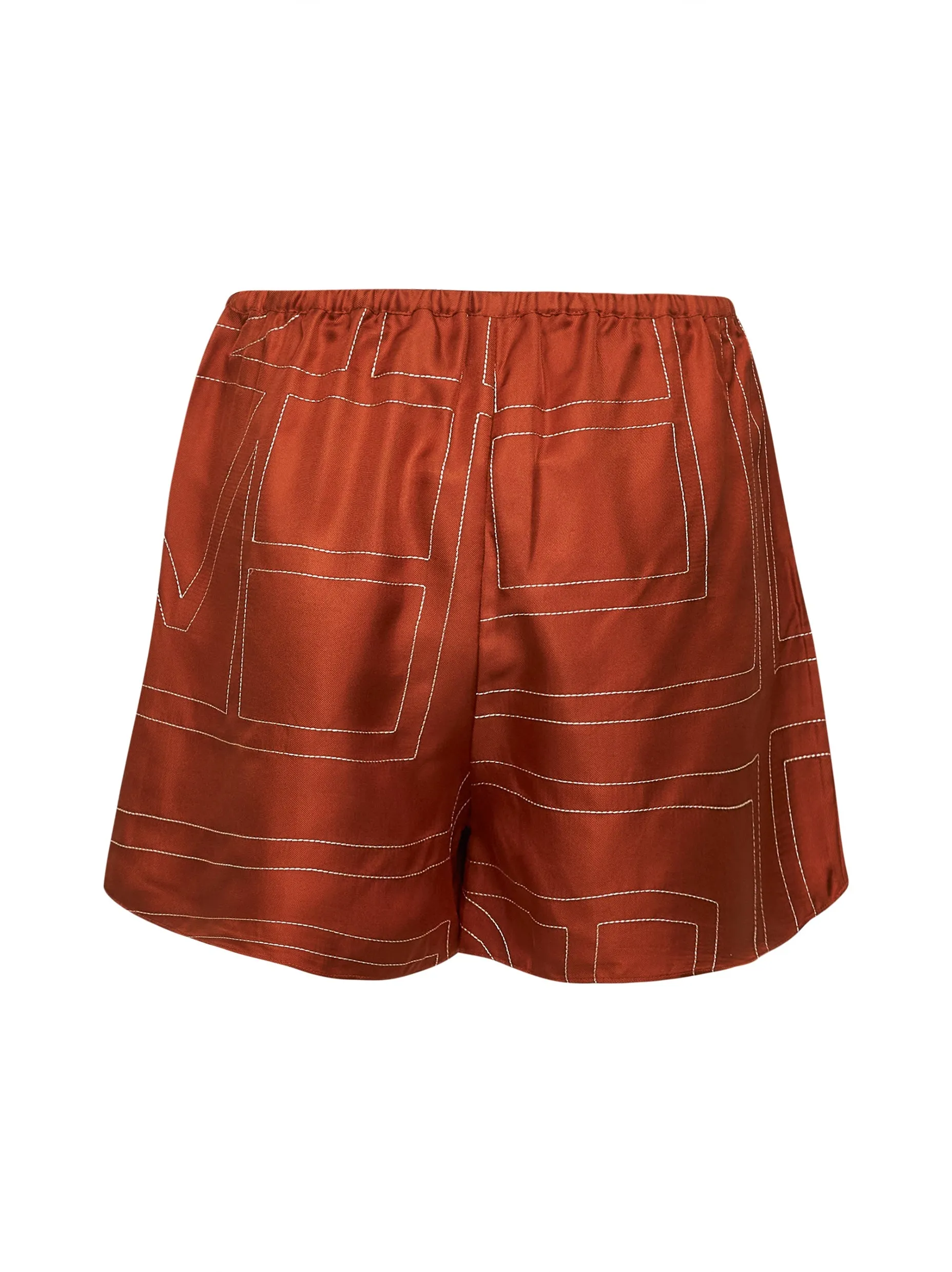 Orange Silk Twill Monogram Pajama Shorts sold by Lord & Taylor product image thumbnail 2