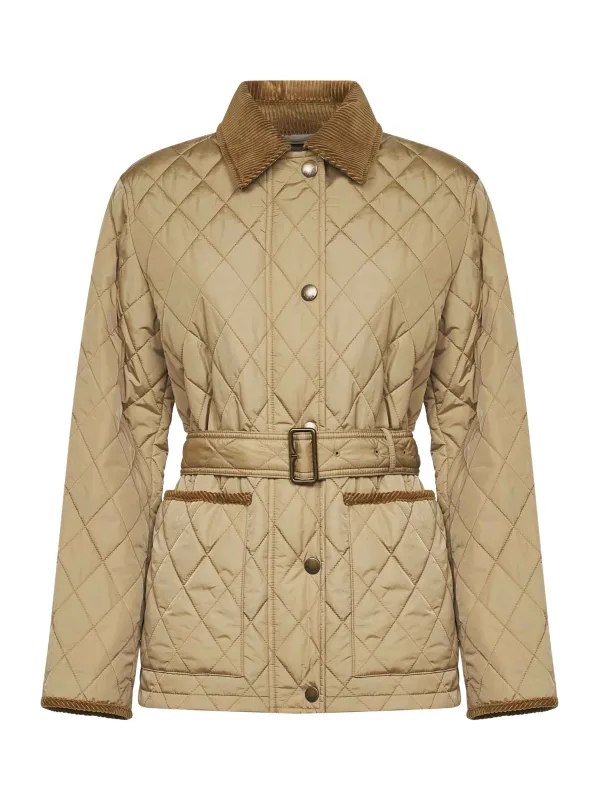 Beige Quilted Belted Jacket sold by Lord & Taylor