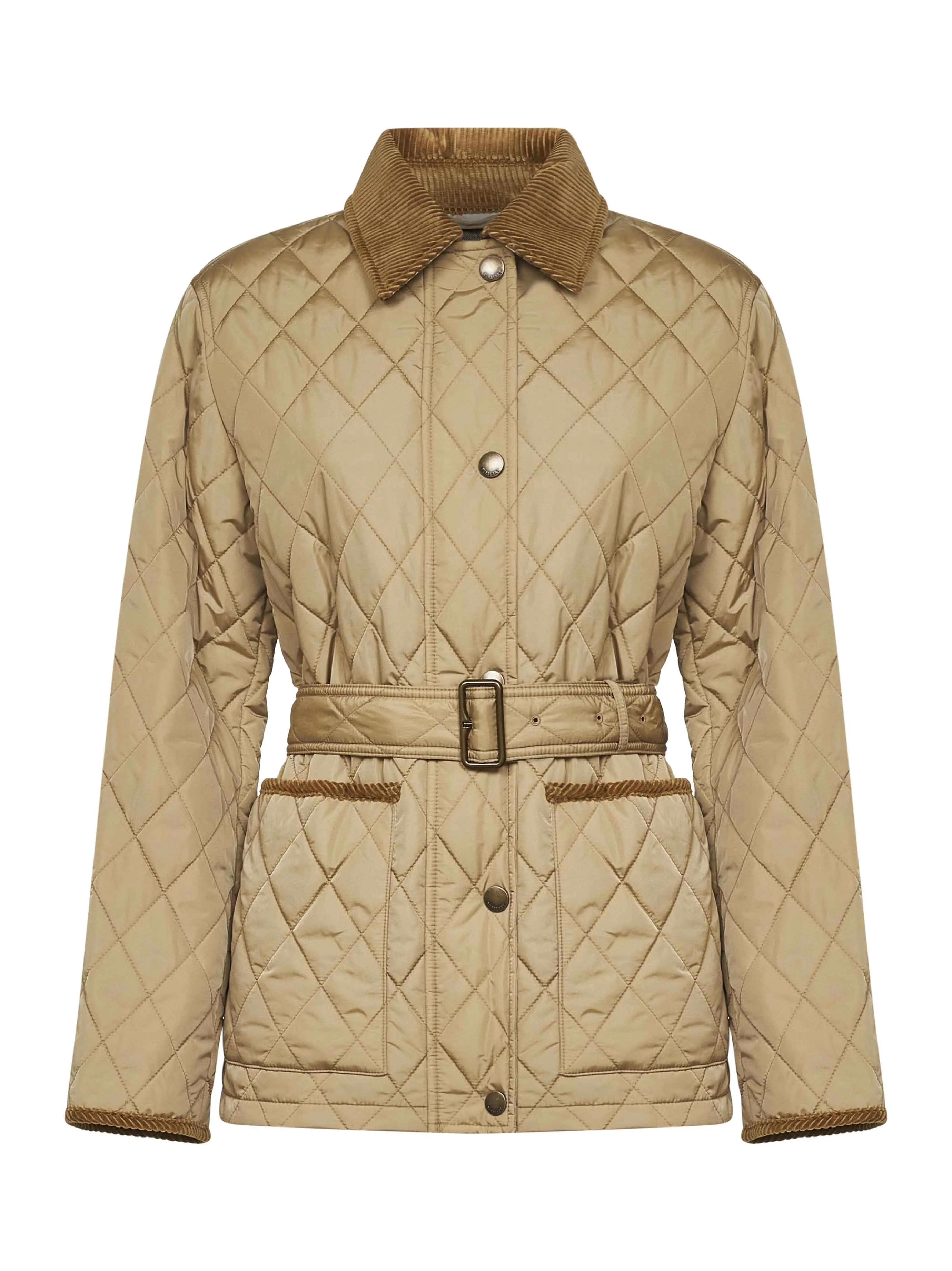 Beige Quilted Belted Jacket sold by Lord & Taylor